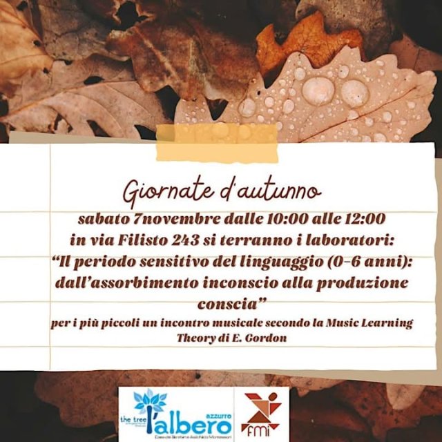 Giornate d'autunno con laboratori e incontro musicale per bambini
