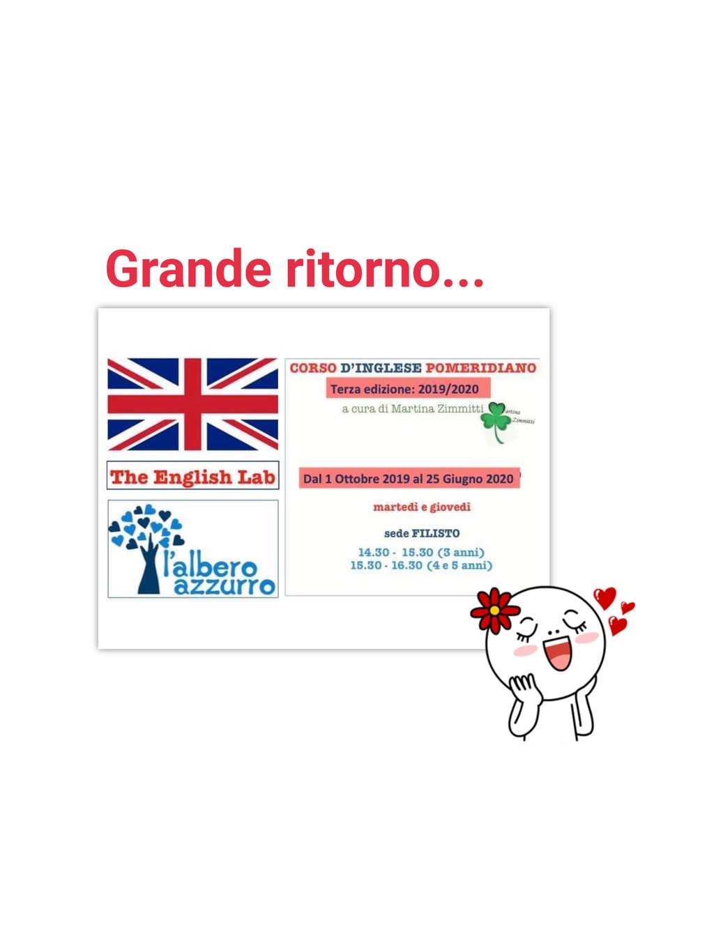 Corso pomeridiano di lingua inglese
