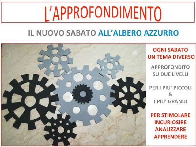 Il Sabato all’Albero si caratterizza all’insegna di un tema diverso da settimana in settimana.